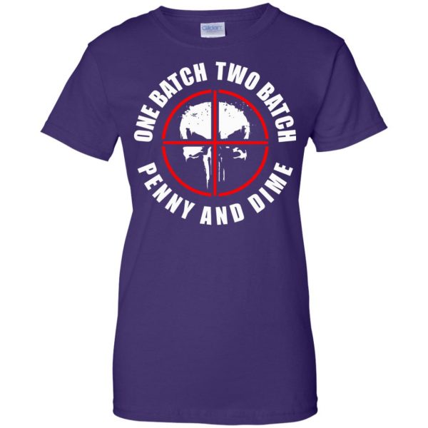 one batch two batch penny and dime womens t shirt - lady t shirt - purple
