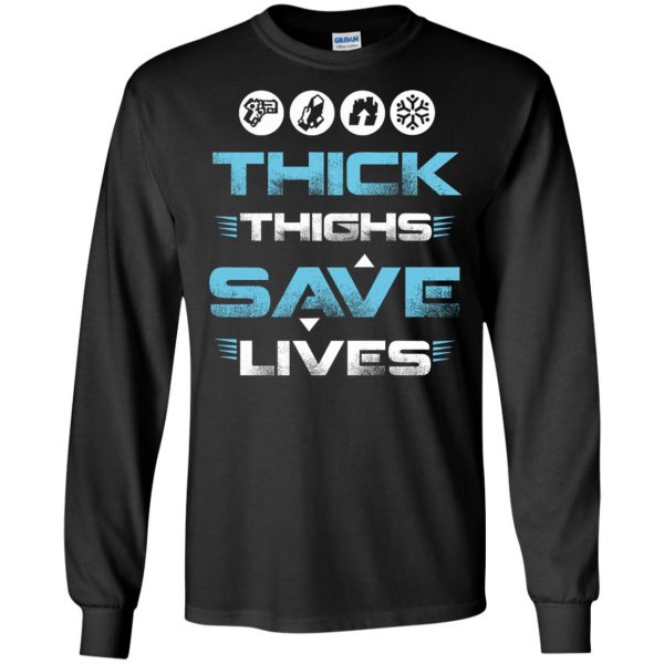 thick thighs save lives long sleeve - black
