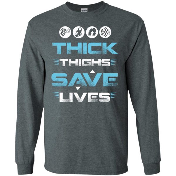 thick thighs save lives long sleeve - dark heather