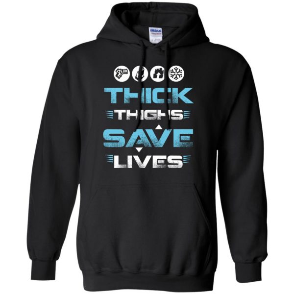 thick thighs save lives hoodie - black