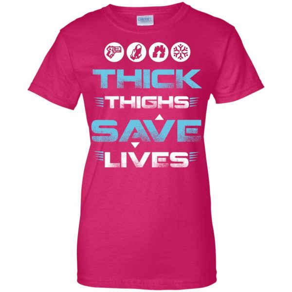 thick thighs save lives womens t shirt - lady t shirt - pink heliconia