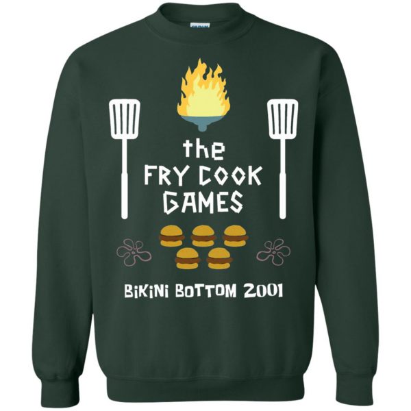 fry cook games sweatshirt - forest green