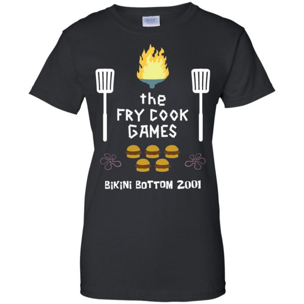 fry cook games womens t shirt - lady t shirt - black