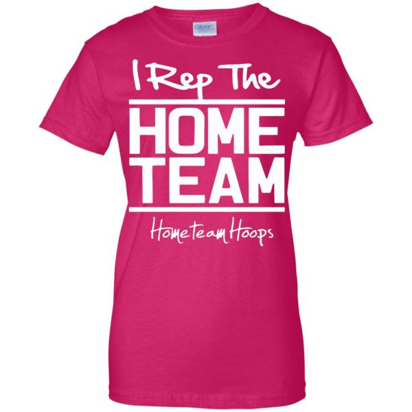 home team hoops womens t shirt - lady t shirt - pink heliconia