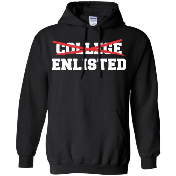 college enlisted hoodie - black