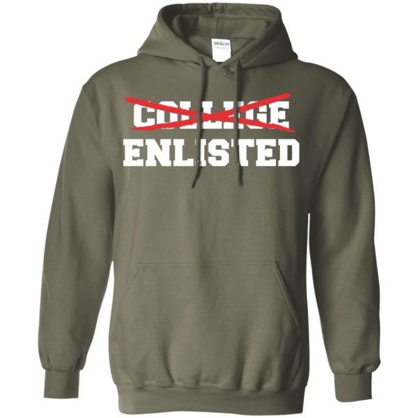 college enlisted hoodie - military green