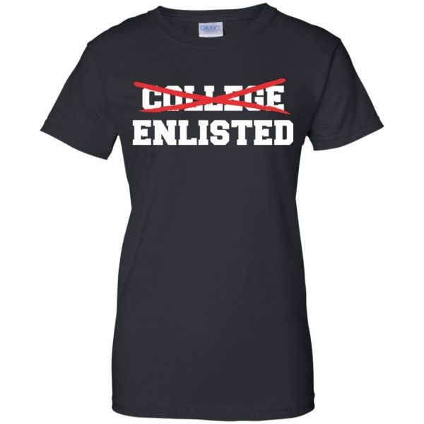 college enlisted womens t shirt - lady t shirt - black