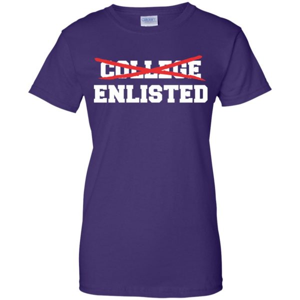 college enlisted womens t shirt - lady t shirt - purple