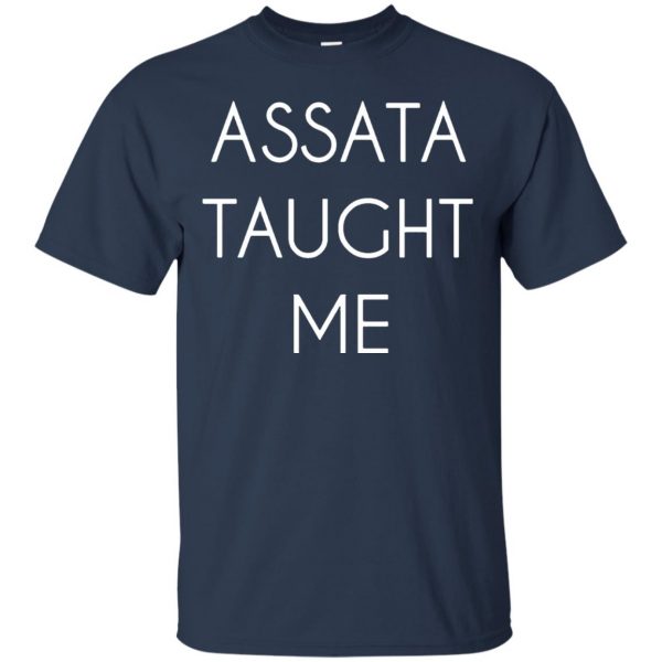 assata taught me t shirt - navy blue