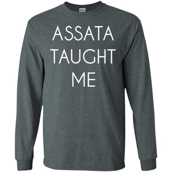 assata taught me long sleeve - dark heather