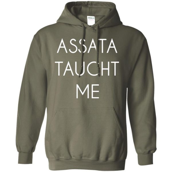 assata taught me hoodie - military green