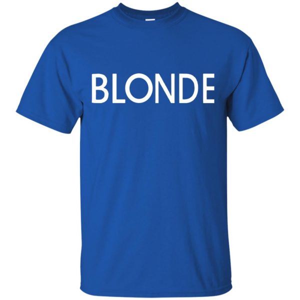 blonde t shirt - royal blue