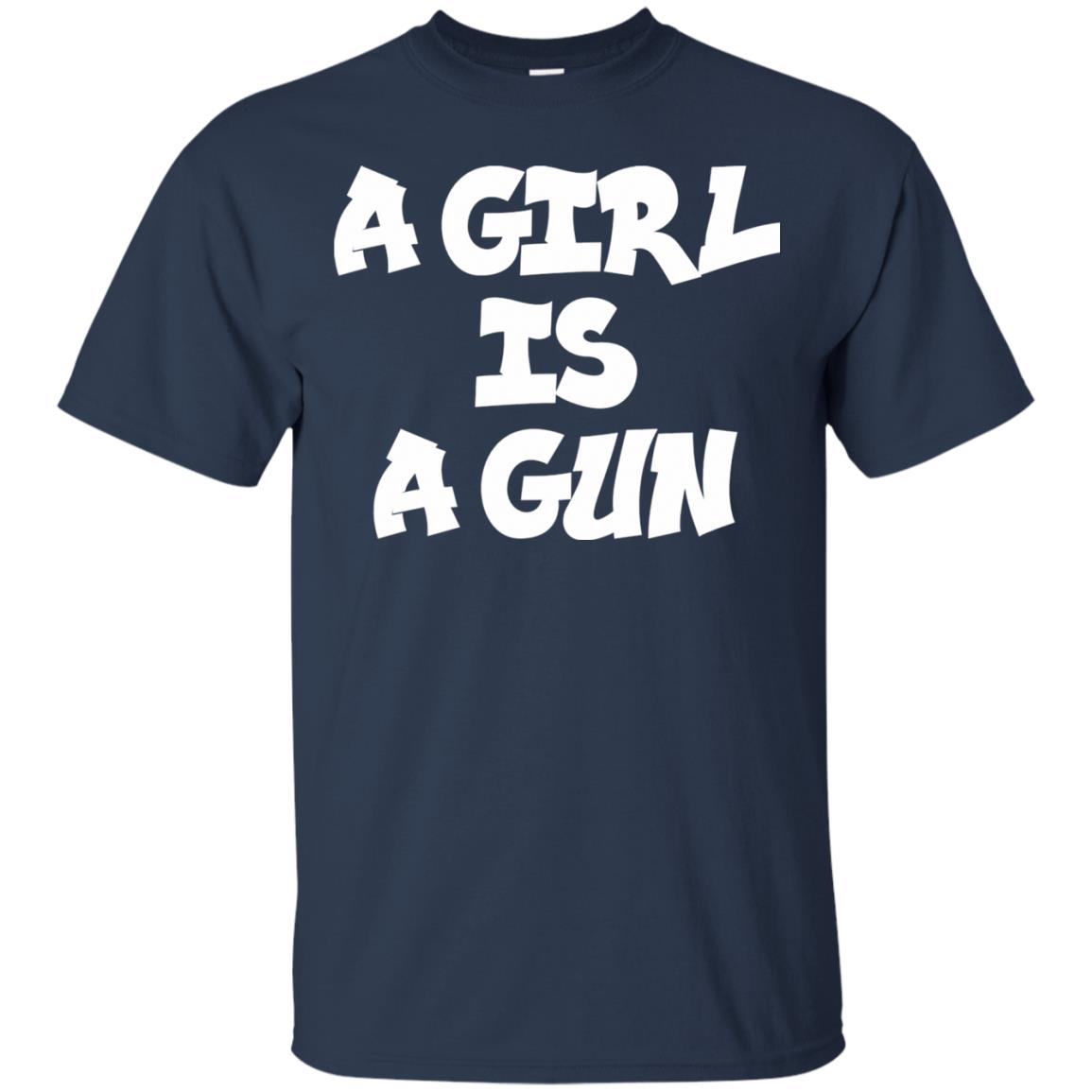 a girl is a gun t shirt - navy blue
