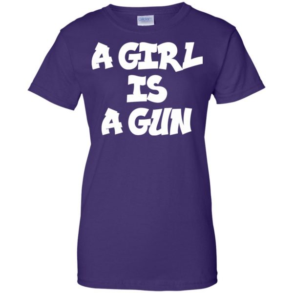a girl is a gun womens t shirt - lady t shirt - purple