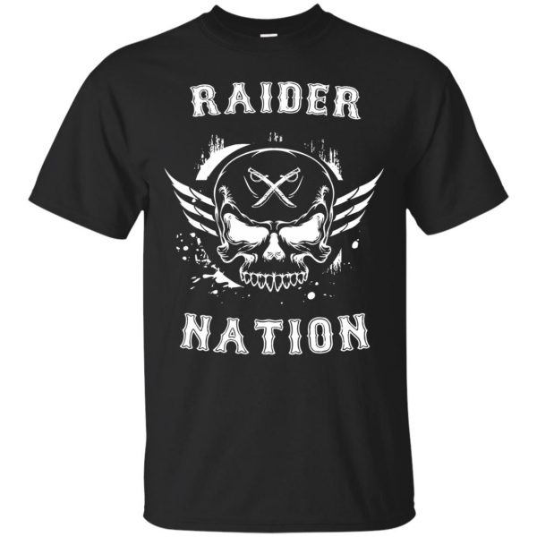 raider nation t shirts - black