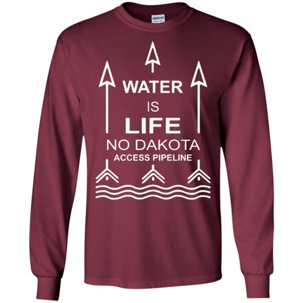 dakota access pipelines long sleeve - maroon