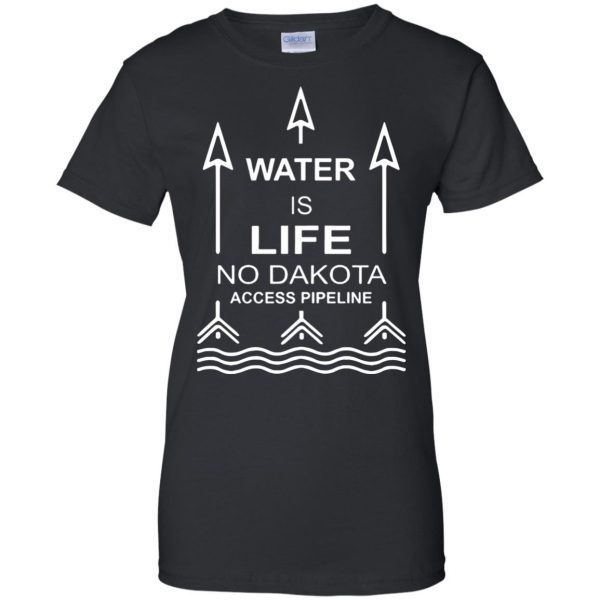 dakota access pipelines womens t shirt - lady t shirt - black