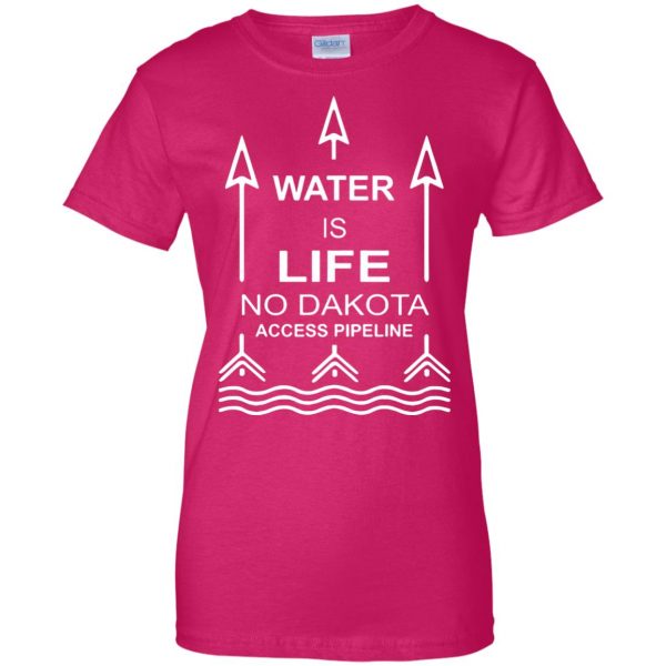 dakota access pipelines womens t shirt - lady t shirt - pink heliconia