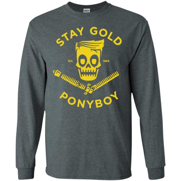 stay gold ponyboy long sleeve - dark heather