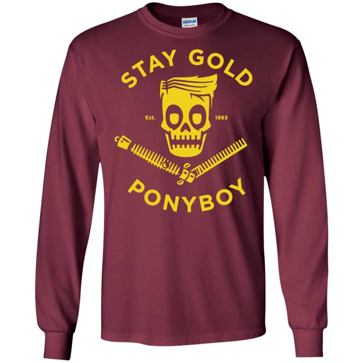 stay gold ponyboy long sleeve - maroon