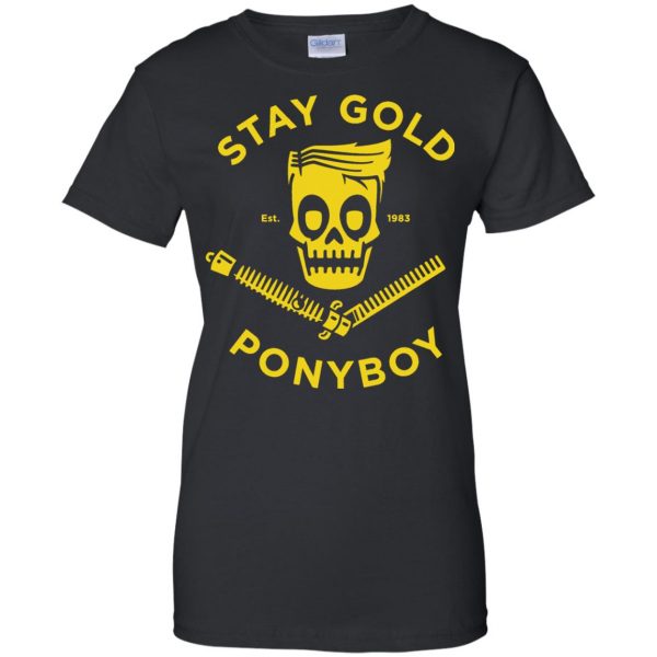 stay gold ponyboy womens t shirt - lady t shirt - black