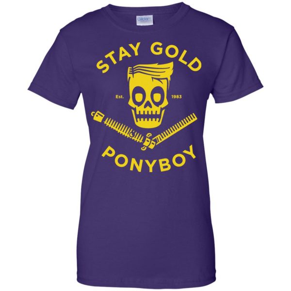 stay gold ponyboy womens t shirt - lady t shirt - purple