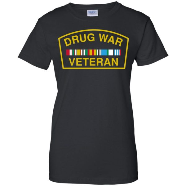 drug war veteran womens t shirt - lady t shirt - black