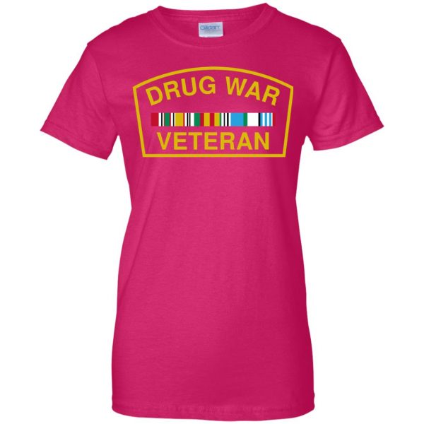 drug war veteran womens t shirt - lady t shirt - pink heliconia
