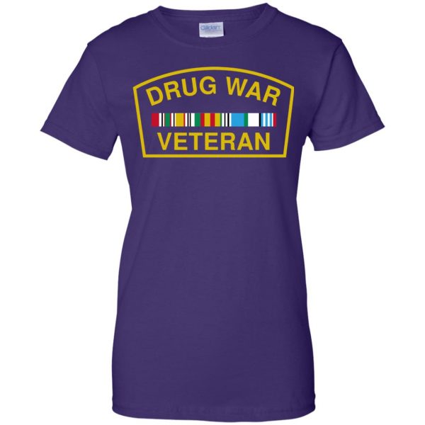drug war veteran womens t shirt - lady t shirt - purple