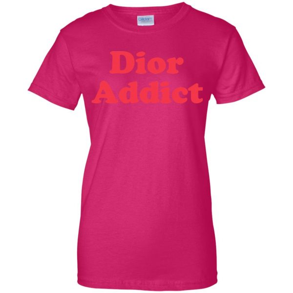 dior addict womens t shirt - lady t shirt - pink heliconia