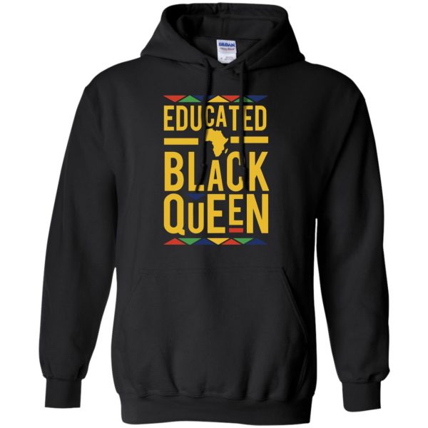educated black queen hoodie - black