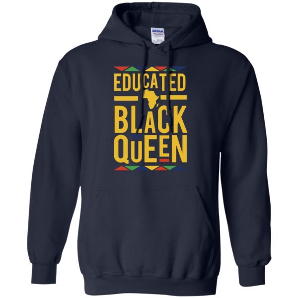 educated black queen hoodie - navy blue