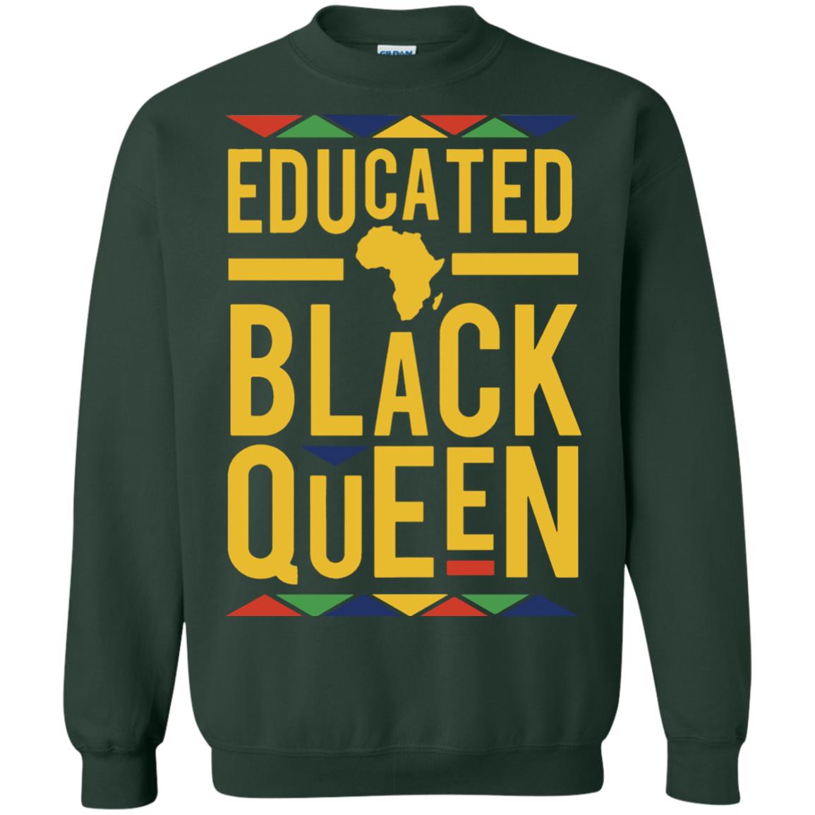 educated black queen sweatshirt - forest green