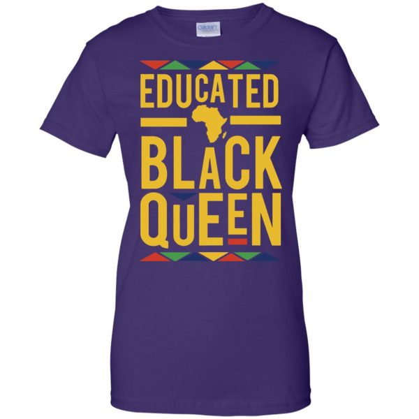 educated black queen womens t shirt - lady t shirt - purple