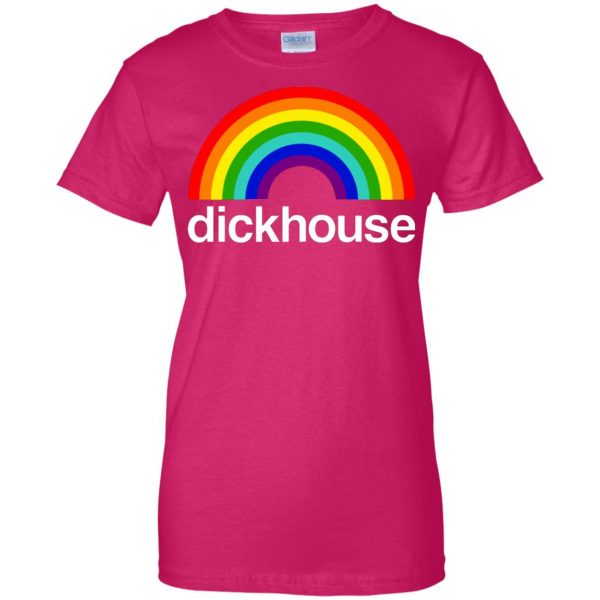 dickhouse womens t shirt - lady t shirt - pink heliconia