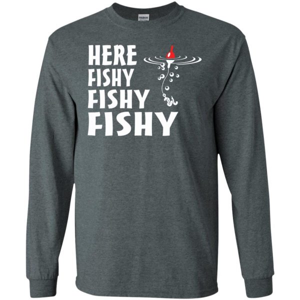 here fishy fishy long sleeve - dark heather