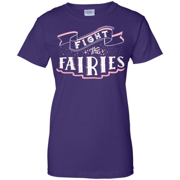 fight the fairies womens t shirt - lady t shirt - purple