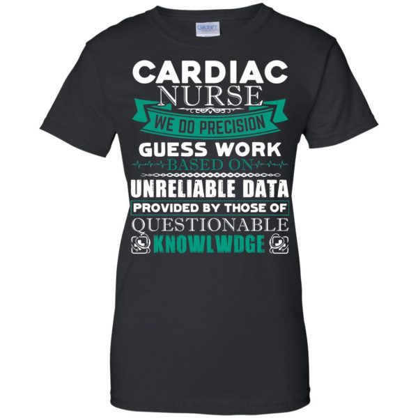 cardiac nurses womens t shirt - lady t shirt - black