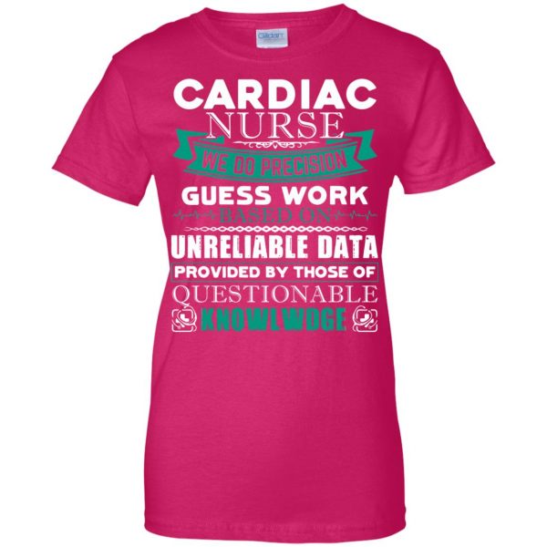 cardiac nurses womens t shirt - lady t shirt - pink heliconia