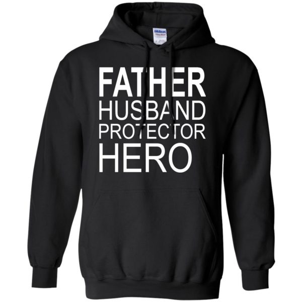 father husband protector hero hoodie - black