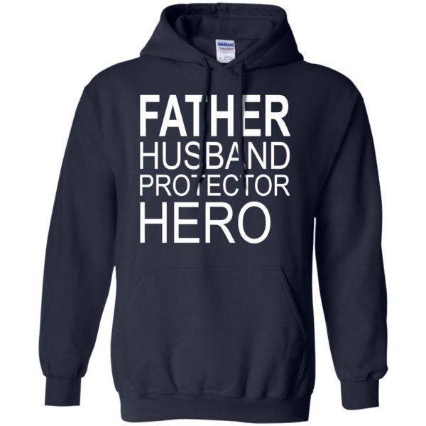 father husband protector hero hoodie - navy blue