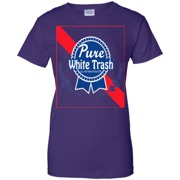 pure white trash womens t shirt - lady t shirt - purple