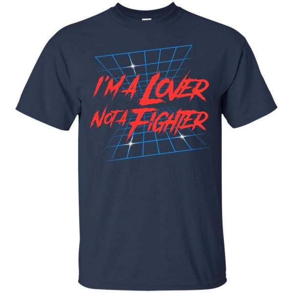 lover not a fighter t shirt - navy blue