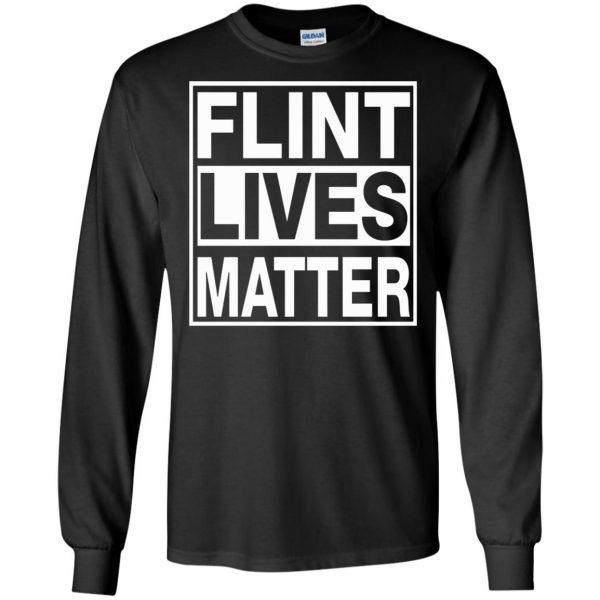 flint lives matter long sleeve - black