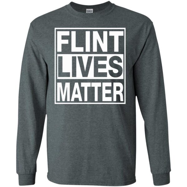 flint lives matter long sleeve - dark heather