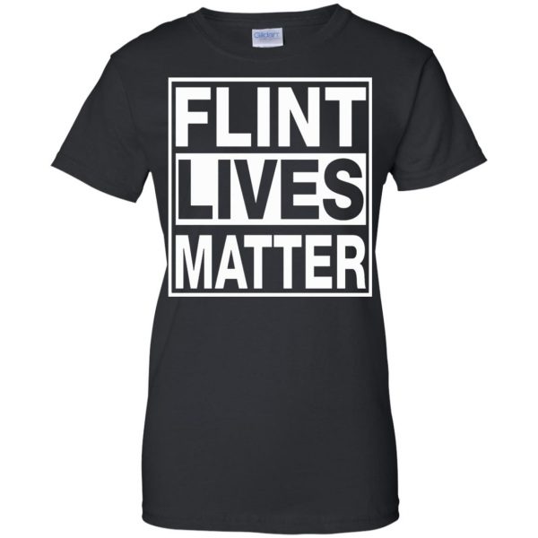 flint lives matter womens t shirt - lady t shirt - black