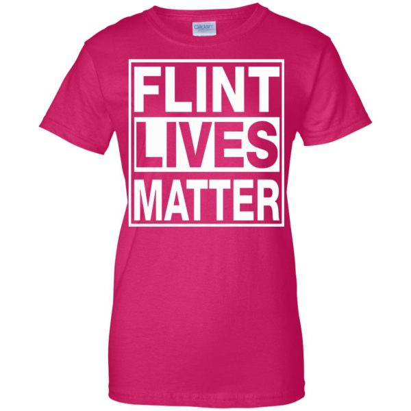 flint lives matter womens t shirt - lady t shirt - pink heliconia