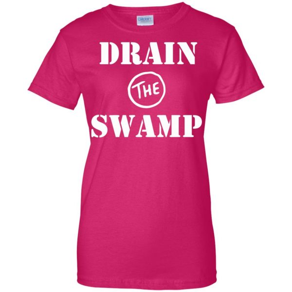 drain the swamp womens t shirt - lady t shirt - pink heliconia