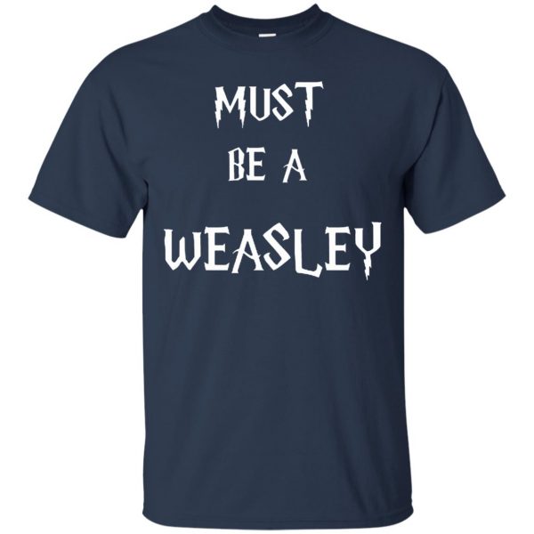 must be a weasley t shirt - navy blue