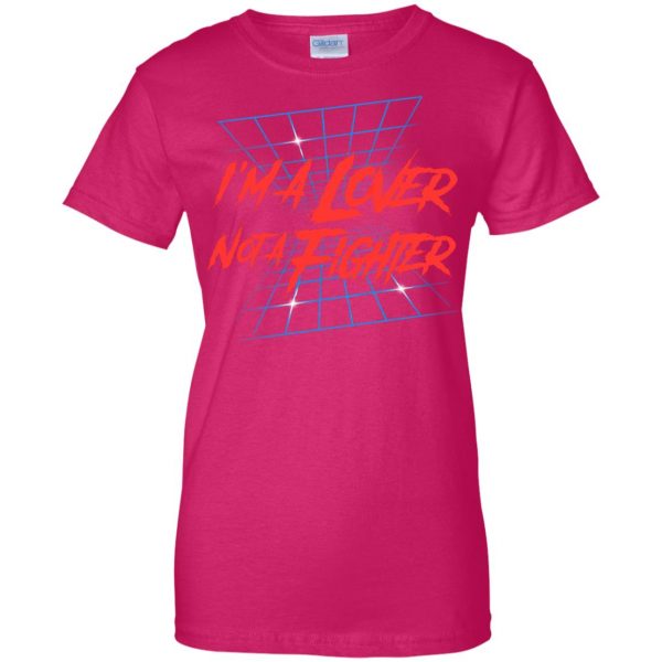 lover not a fighter womens t shirt - lady t shirt - pink heliconia